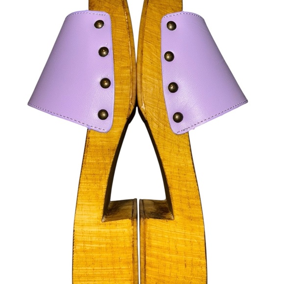 Seychelles Marine Layer Lavender Mules with Wooden Sole Women’s Sz 8/EU 39 - Picture 5 of 11